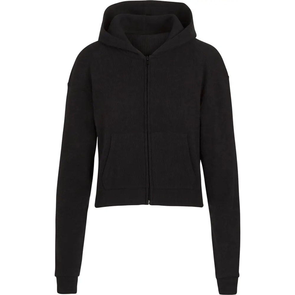 SOLD - NWOT Skims Black Waffle Knit Zip Up Hoodie Sz S - Picture 4 of 16